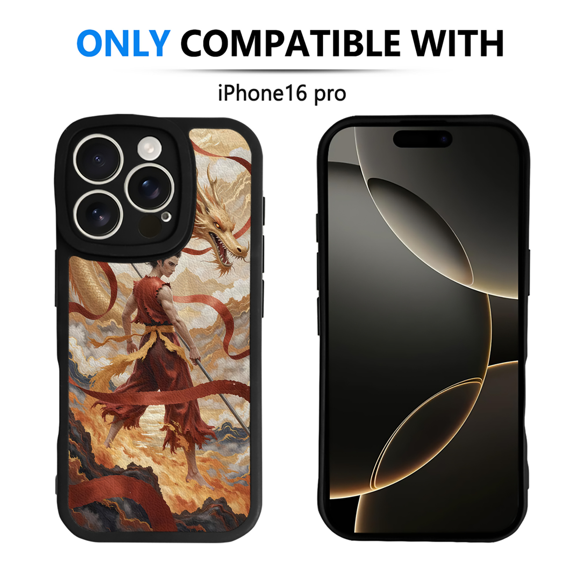 （画像用） Ne Zha 2 ナタ 魔童の大暴れ 【iPhone 16シリーズ対応】シリコンスマホケース（レザー調） 材質：シリコン